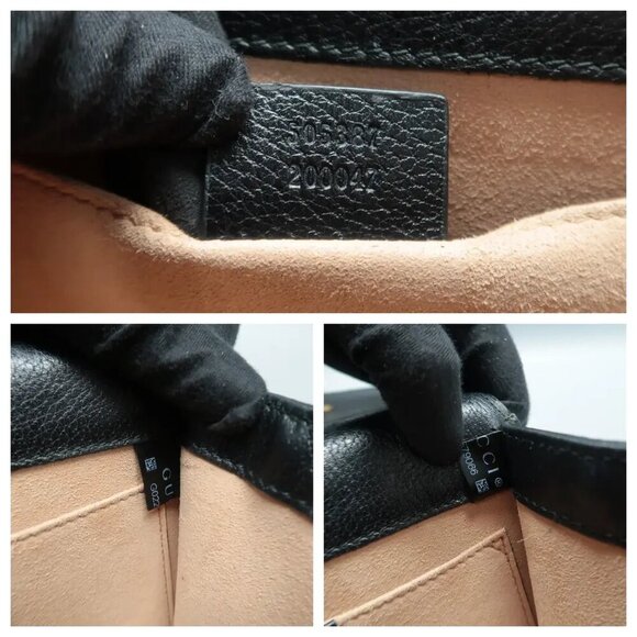 100% Authentic GUCCI Totem  Black Leather Shoulder Bag 1022-12524 - Picture 10 of 12
